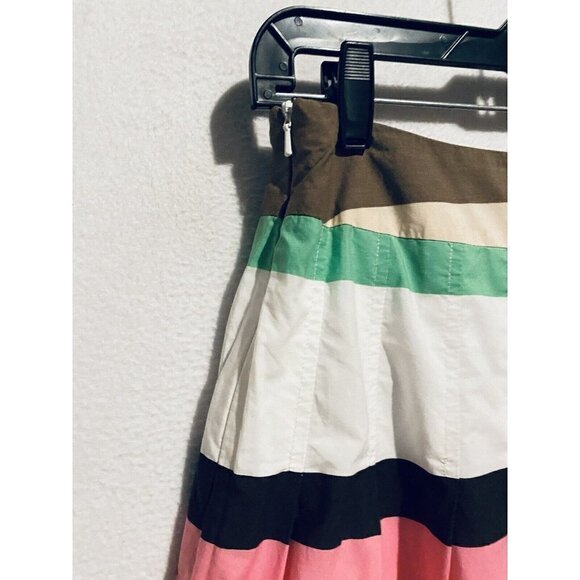 Talbots Skirt Womens 8 Multicolor Striped A Line Full Mini Pleated Lined Boho - Picture 4 of 6